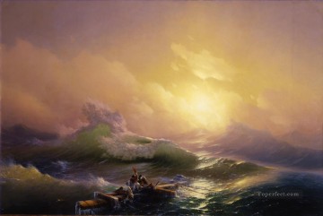  Ola Pintura al %C3%B3leo - la novena ola del paisaje marino Ivan Aivazovsky